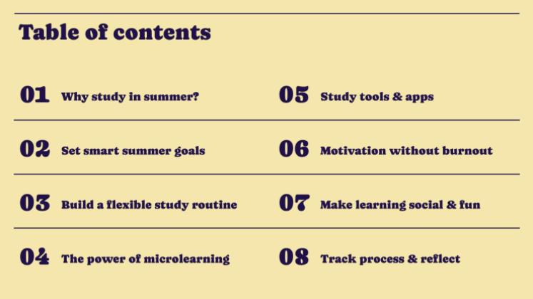 Lerntipps für den Sommer Präsentationsvorlage