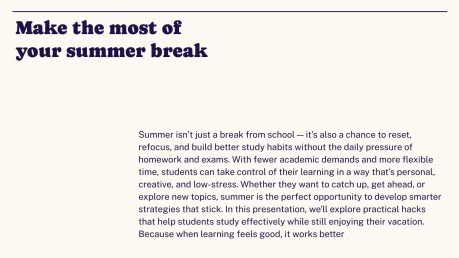 Lerntipps für den Sommer Präsentationsvorlage