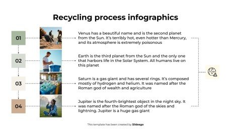Plantilla de presentación Infografía del proceso de reciclaje