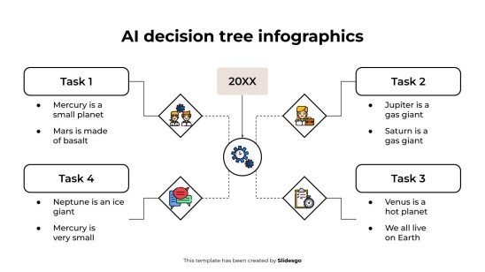Infographie de l'arbre de décision de l'IA Modèles de présentation