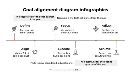 목표 정렬 다이어그램 인포그래픽 프레젠테이션 템플릿