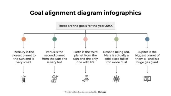 목표 정렬 다이어그램 인포그래픽 프레젠테이션 템플릿