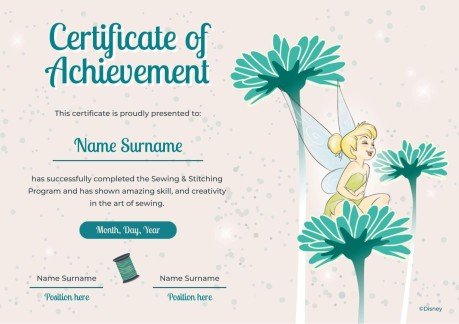 Plantilla de presentación Diploma mágico de Campanilla