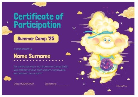 Plantilla de presentación Diploma del campamento de verano de Elemental