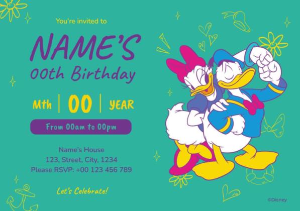 Donald und Daisy Die Eiskönigin Einladung Präsentationsvorlage