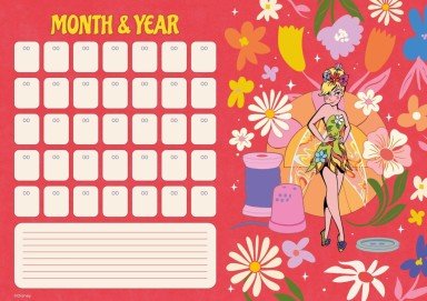 Magic Tinker Bell Monthly Calendar presentation template 