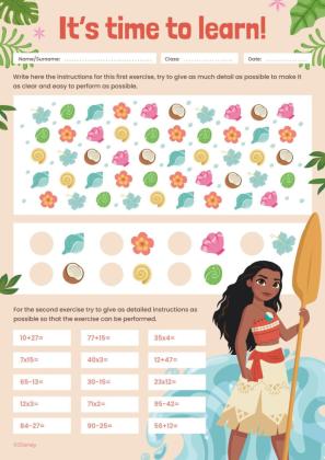 Fiche d’aventure Vaiana Modèles de présentation