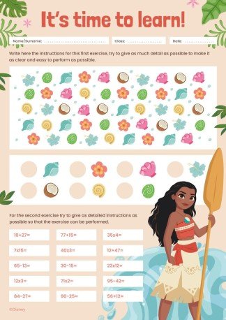 Fiche d’aventure Vaiana Modèles de présentation