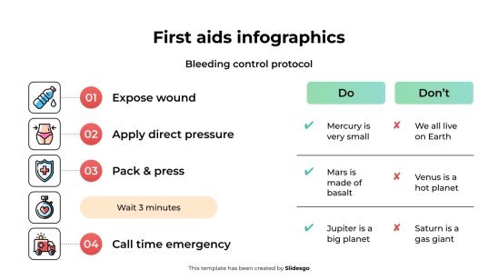 Infographies sur les premiers secours Modèles de présentation