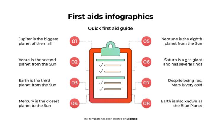 Infographies sur les premiers secours Modèles de présentation