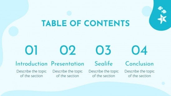 Sea Life presentation template 