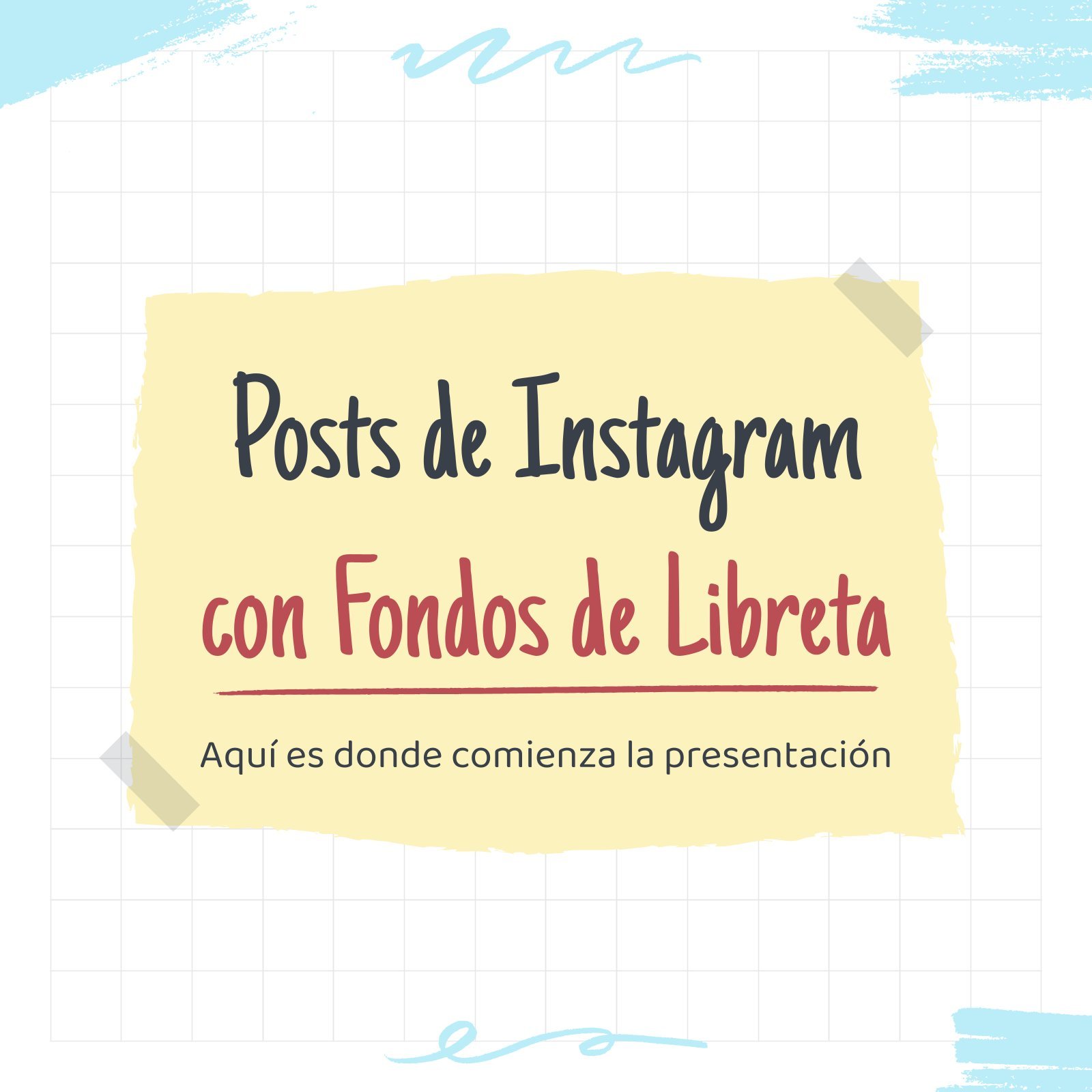 Modelo de apresentação Postagens do Instagram com planos de fundo de cadernos