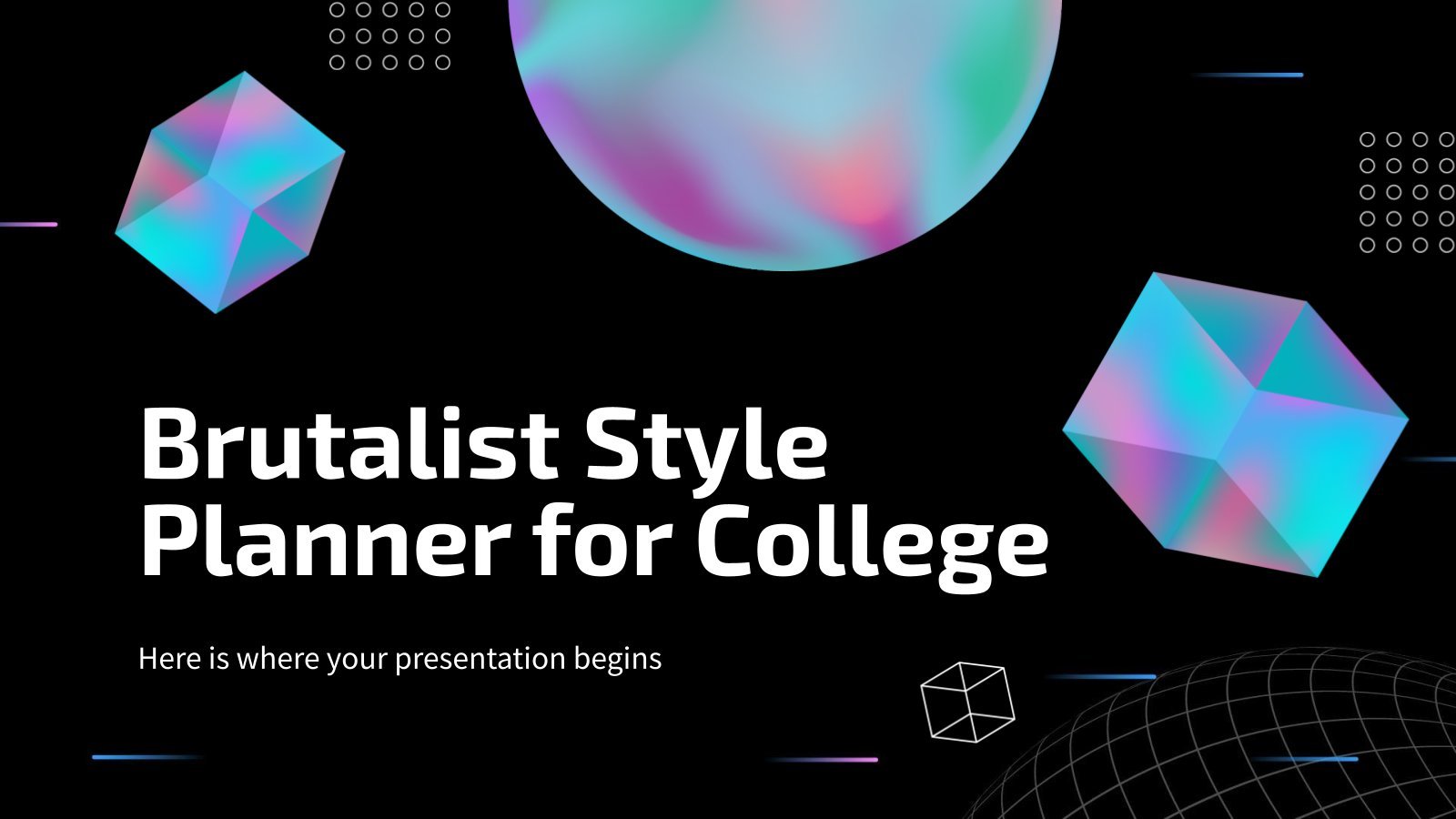 Brutalist Style Planner for College presentation template 