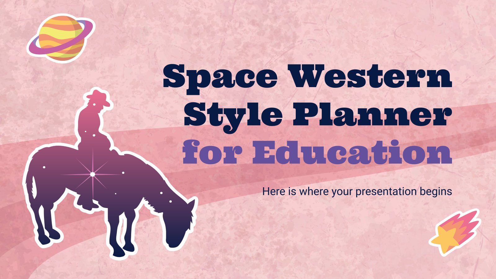 Space Western Style Planner for Education presentation template 