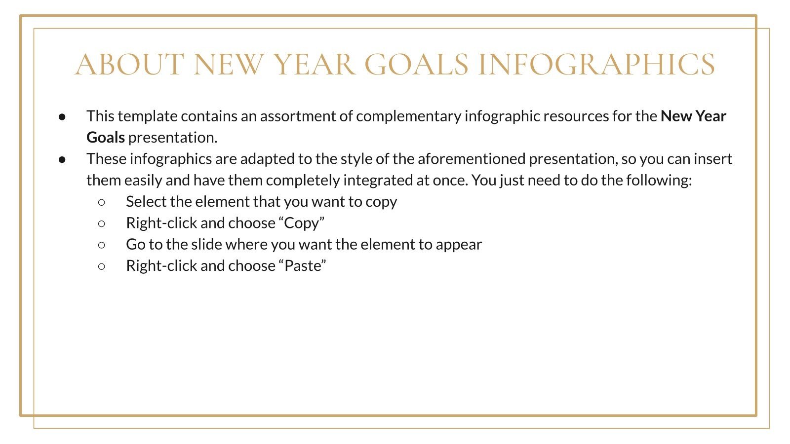 New Year Goals Infographics Google Slides & PPT template