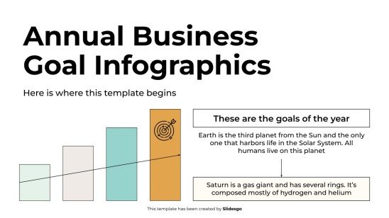 Plantilla de presentación Infografía de objetivos empresariales anuales