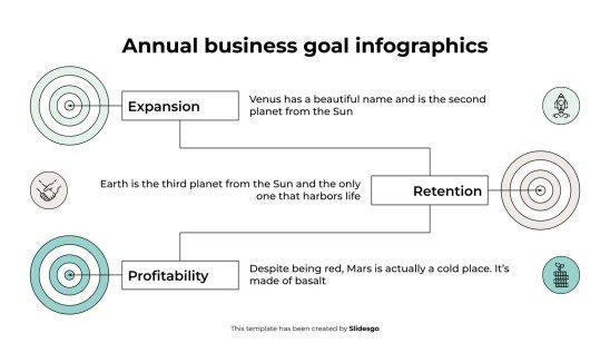 Plantilla de presentación Infografía de objetivos empresariales anuales