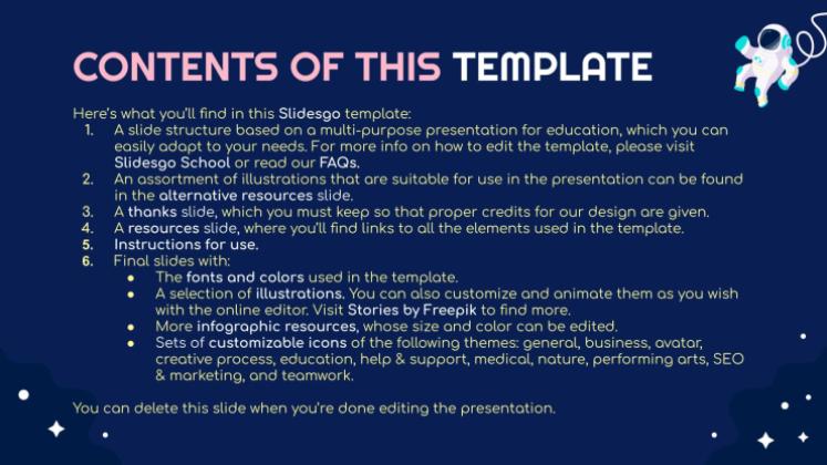 우주 탐험 수업 프레젠테이션 템플릿