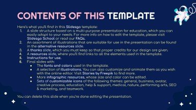 우주 탐험 수업 프레젠테이션 템플릿