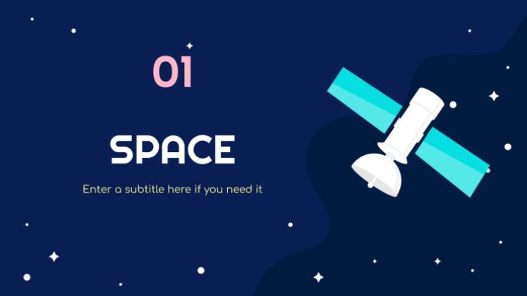 우주 탐험 수업 프레젠테이션 템플릿