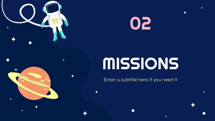 우주 탐험 수업 프레젠테이션 템플릿