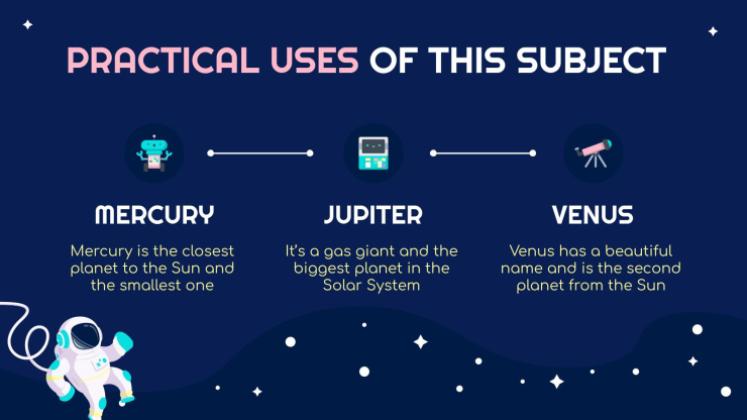 우주 탐험 수업 프레젠테이션 템플릿
