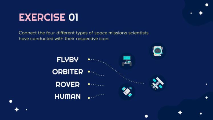 우주 탐험 수업 프레젠테이션 템플릿
