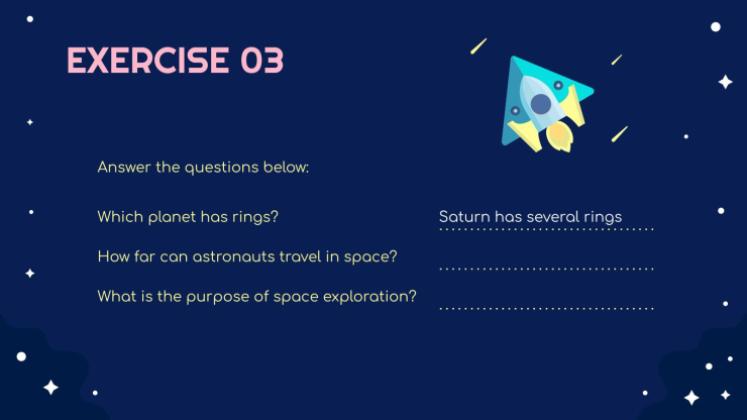 우주 탐험 수업 프레젠테이션 템플릿