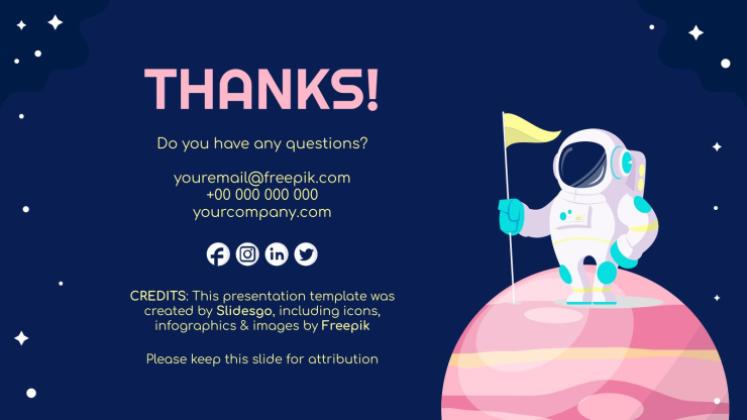 우주 탐험 수업 프레젠테이션 템플릿