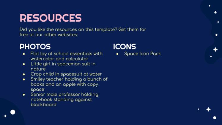 우주 탐험 수업 프레젠테이션 템플릿
