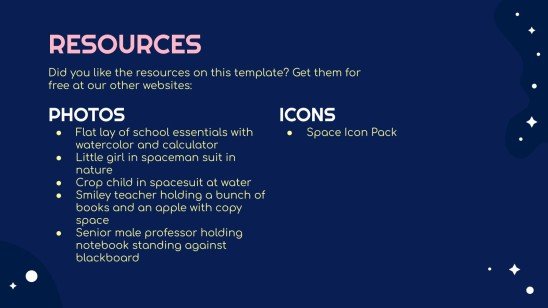 우주 탐험 수업 프레젠테이션 템플릿