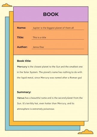 Bunter Buchbericht Präsentationsvorlage