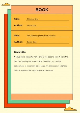 Bunter Buchbericht Präsentationsvorlage