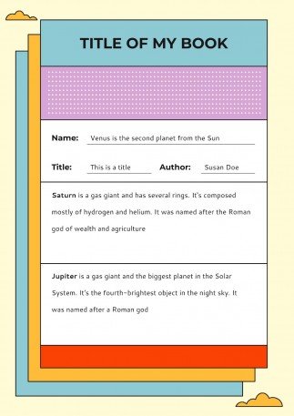 Bunter Buchbericht Präsentationsvorlage