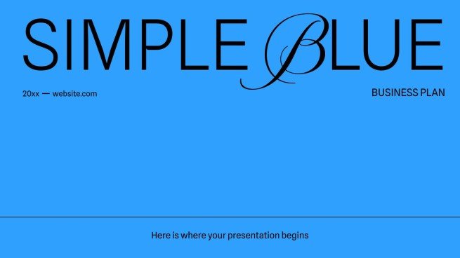 Plantilla de presentación Plan de negocios azul simple