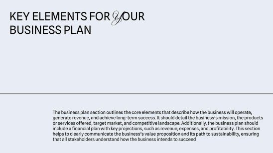 Plantilla de presentación Plan de negocios azul simple