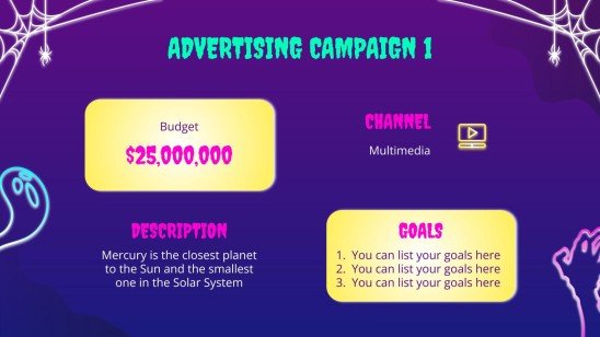 Campagne de marketing pour les ventes d'Halloween Modèles de présentation