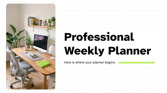 Modelo de apresentação Planejador Semanal Profissional