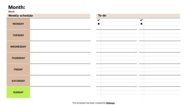 Modelo de apresentação Planejador Semanal Profissional