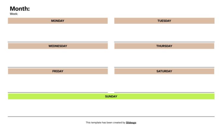 Modelo de apresentação Planejador Semanal Profissional