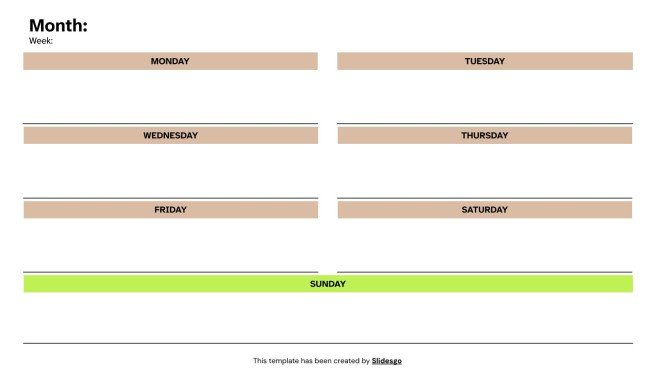 Modelo de apresentação Planejador Semanal Profissional