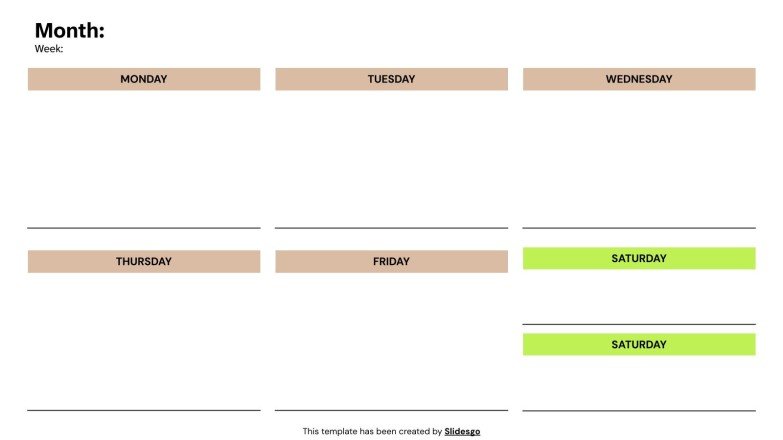 Modelo de apresentação Planejador Semanal Profissional