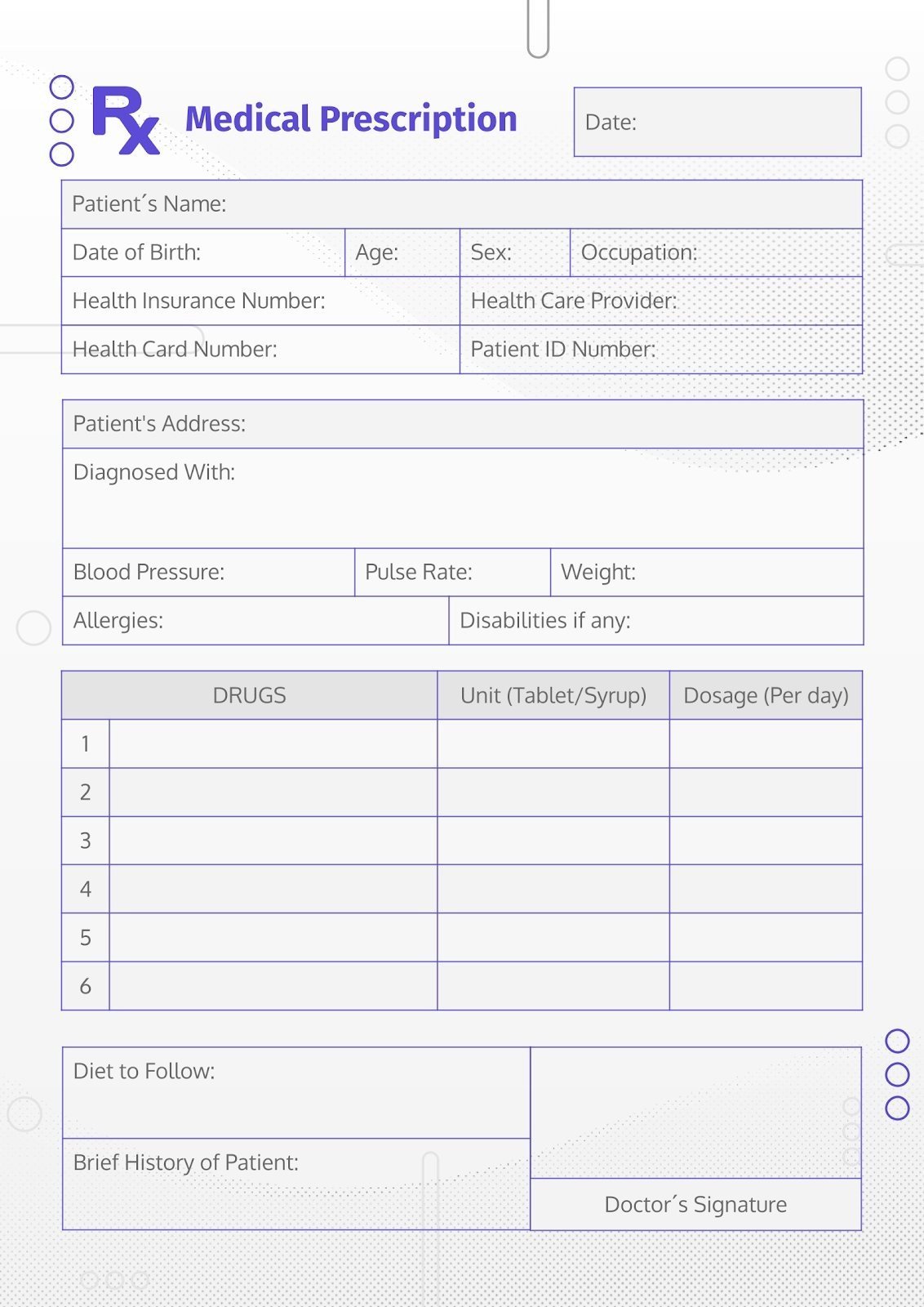 Printable Pharmaceutical Prescription | Google Slides & PPT