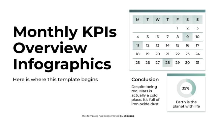 월별 KPI 개요 인포그래픽 프레젠테이션 템플릿