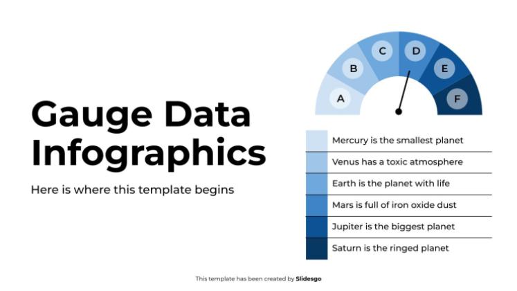 Plantilla de presentación Infografías de datos de calibre