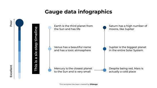 Plantilla de presentación Infografías de datos de calibre