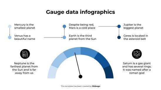 Plantilla de presentación Infografías de datos de calibre