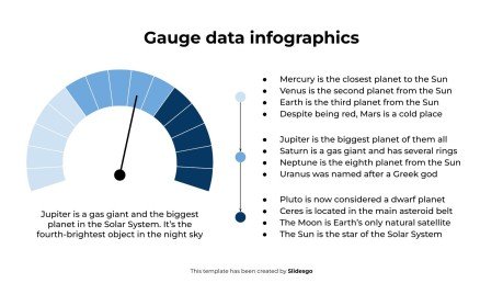 Plantilla de presentación Infografías de datos de calibre