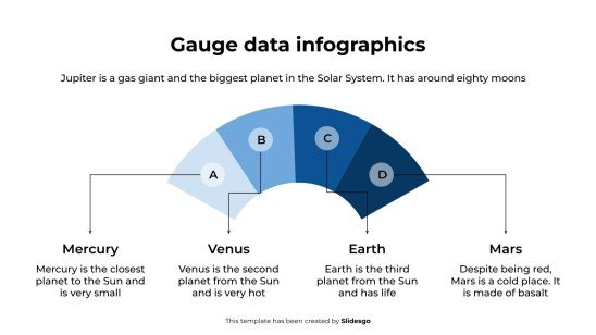 Plantilla de presentación Infografías de datos de calibre