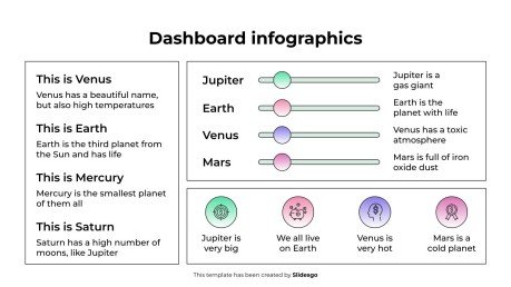 Plantilla de presentación Infografías del tablero de instrumentos